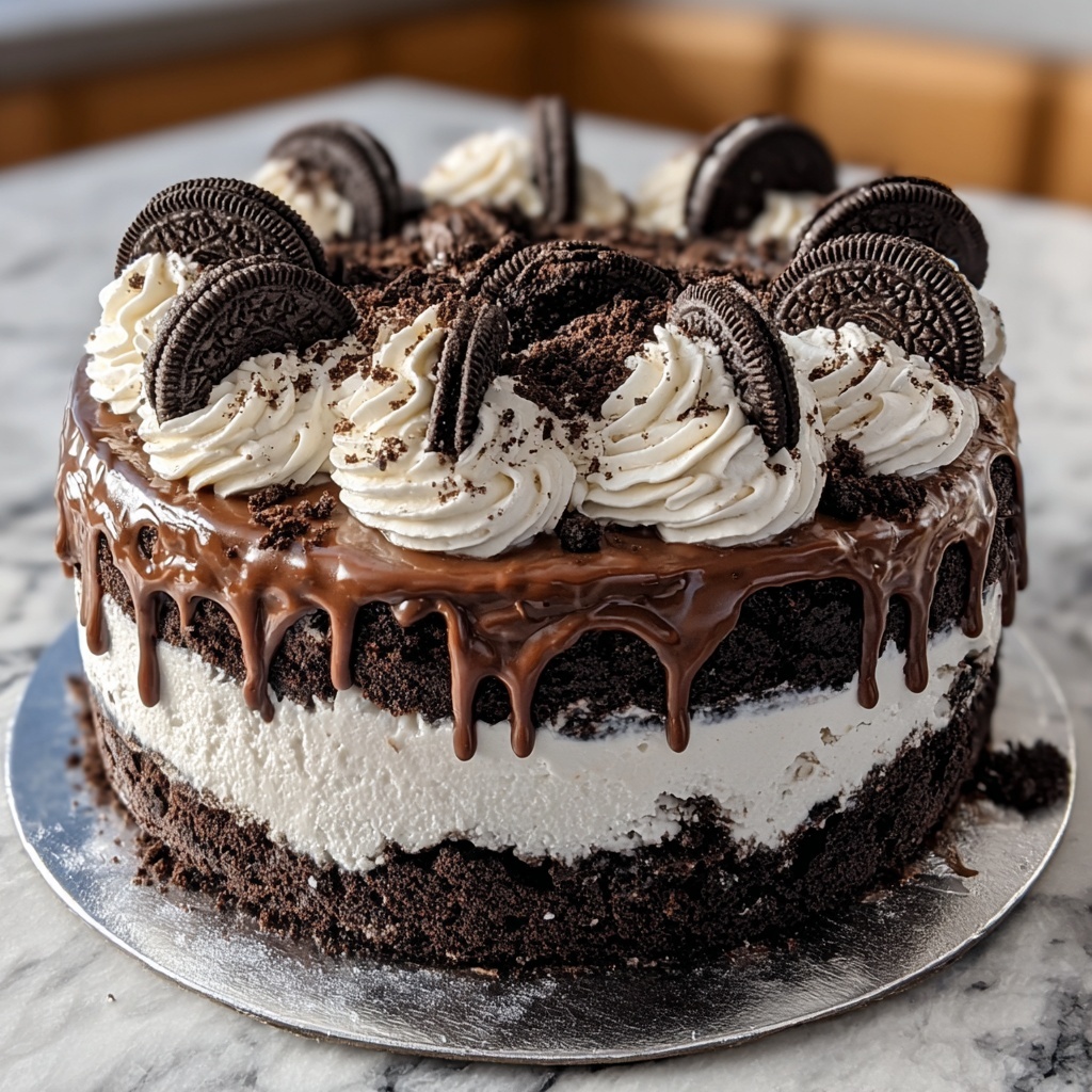 Oreo Ice Cream Sandwich Cake Recipe - Recipe Image