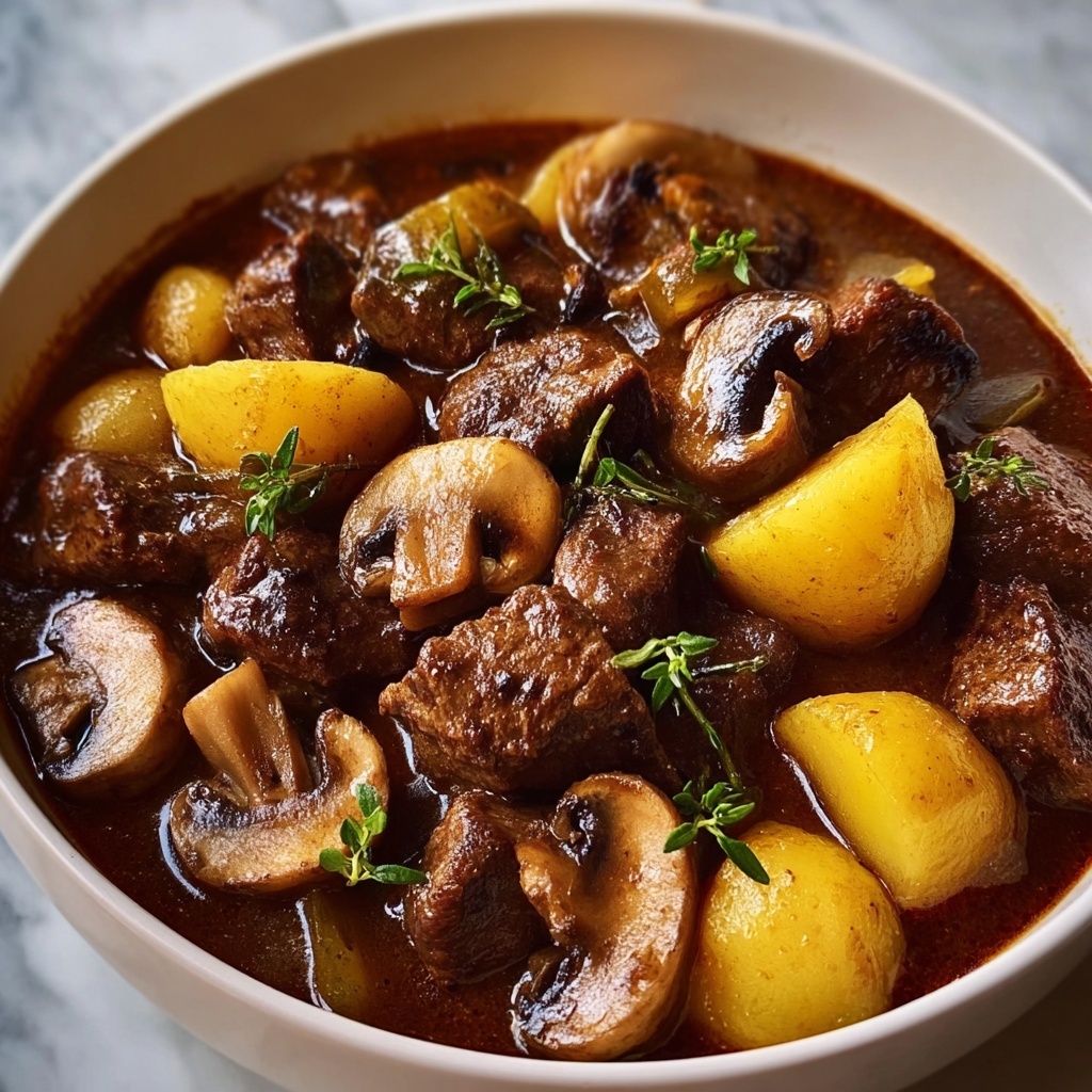Classic French Beef Stew with Mushrooms Recipe - Recipe Image
