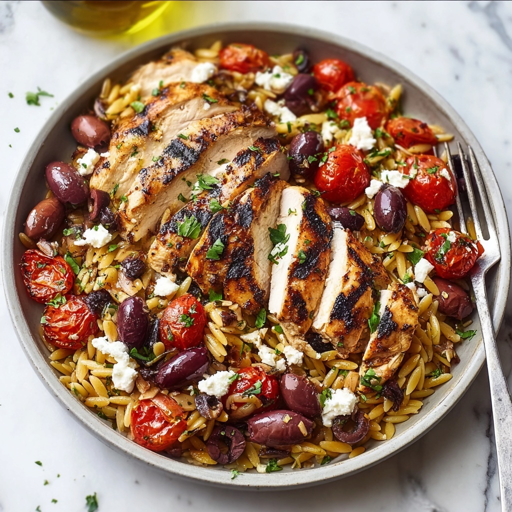 Healthy Mediterranean Chicken Orzo Recipe - Recipe Image