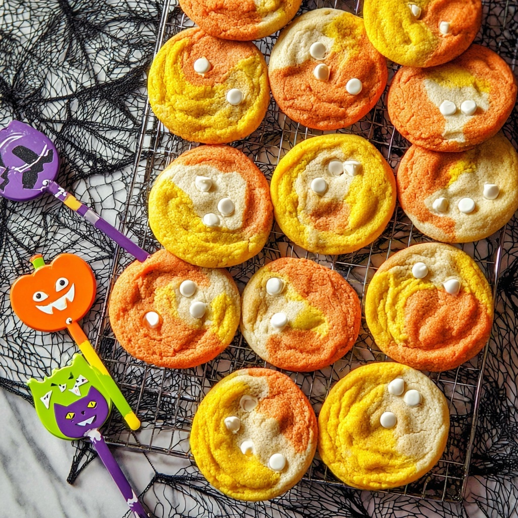 Candy Corn White Chocolate Chip Cookies Recipe - Recipe Image