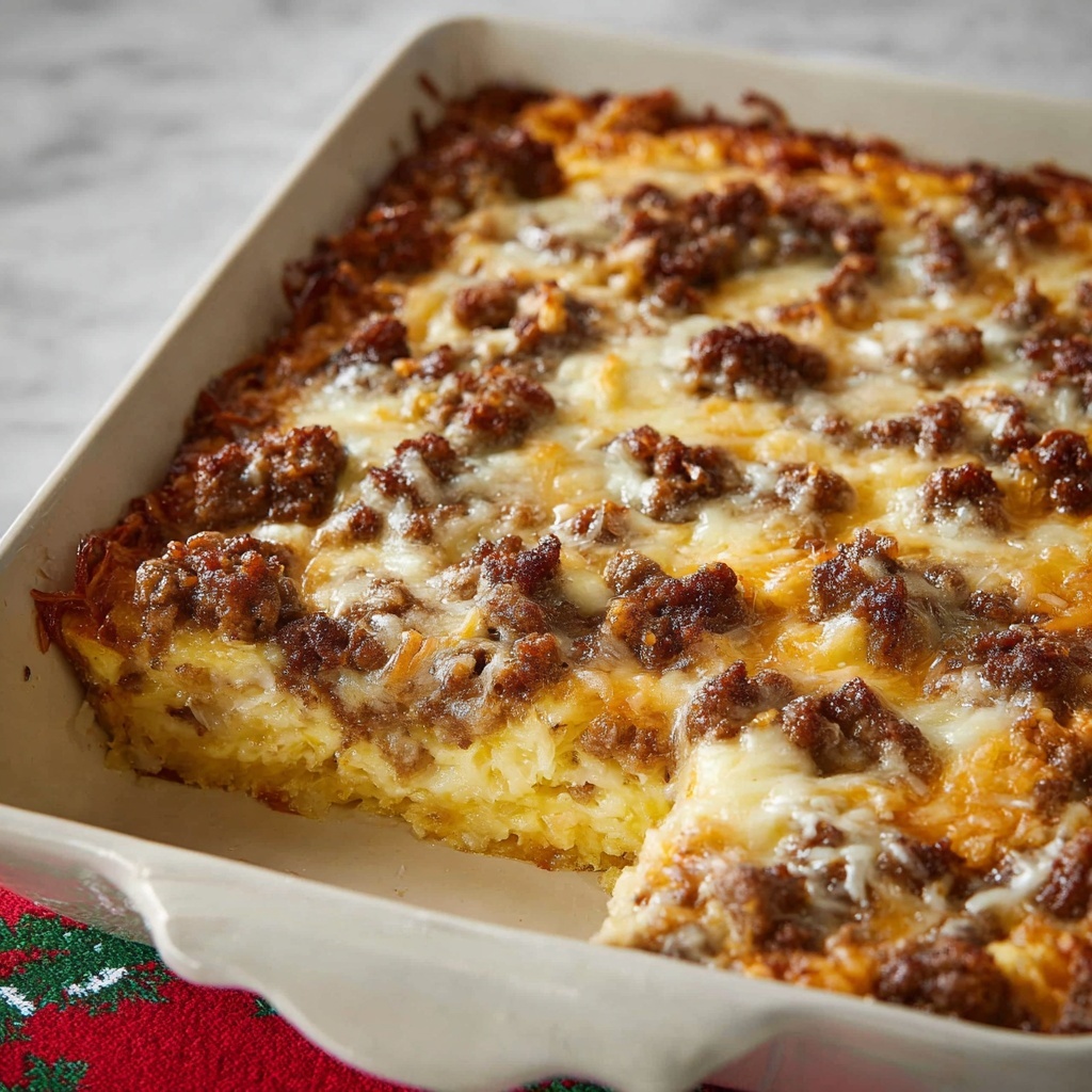 Sausage Hash Brown Breakfast Casserole Recipe - Recipe Image