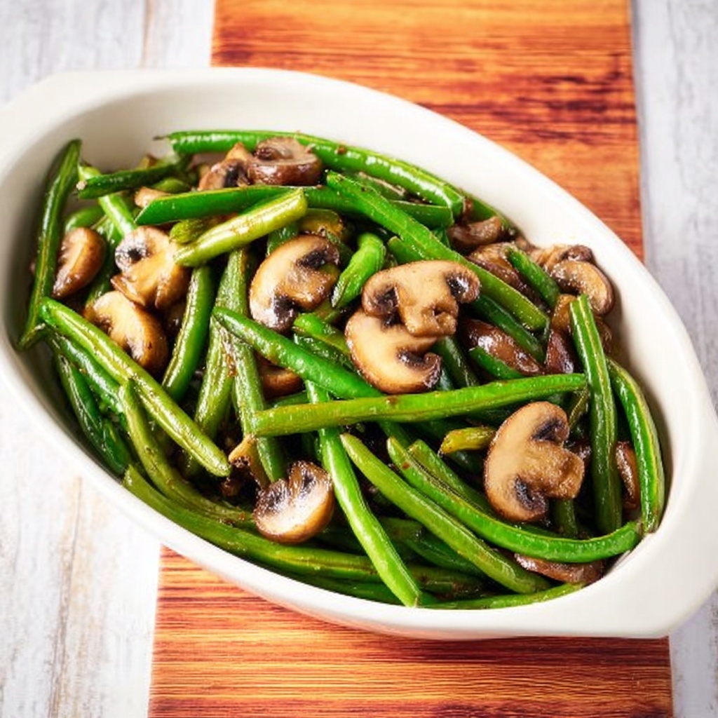 Roasted Green Beans and Mushrooms Recipe - Recipe Image