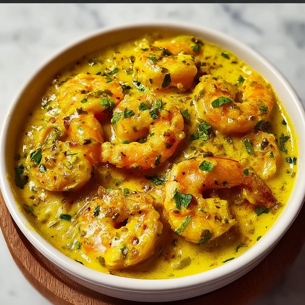 Sautéed Shrimp in Creamy Saffron Sauce Recipe - Recipe Image