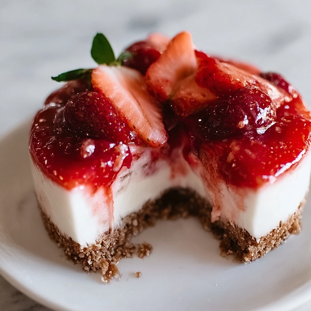 Gluten-Free Vegan Strawberry Cheesecake Recipe - Recipe Image