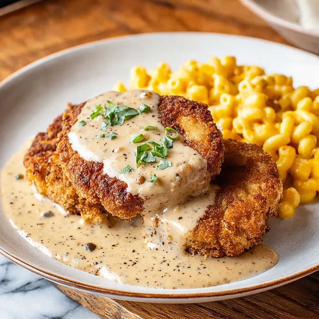 Country Fried Steak with Creamy Gravy Recipe - Recipe Image