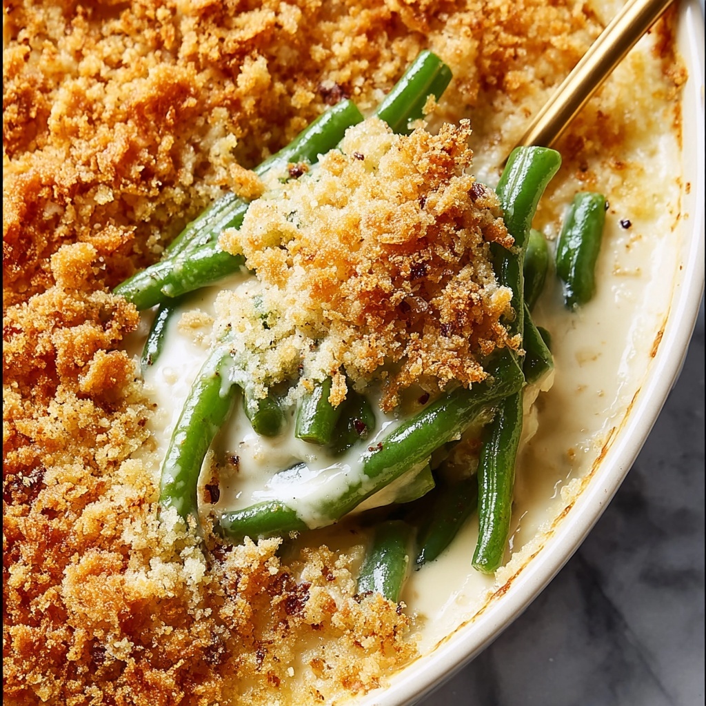 Creamy Green Bean Casserole with Mushrooms and Parmesan Recipe - Recipe Image