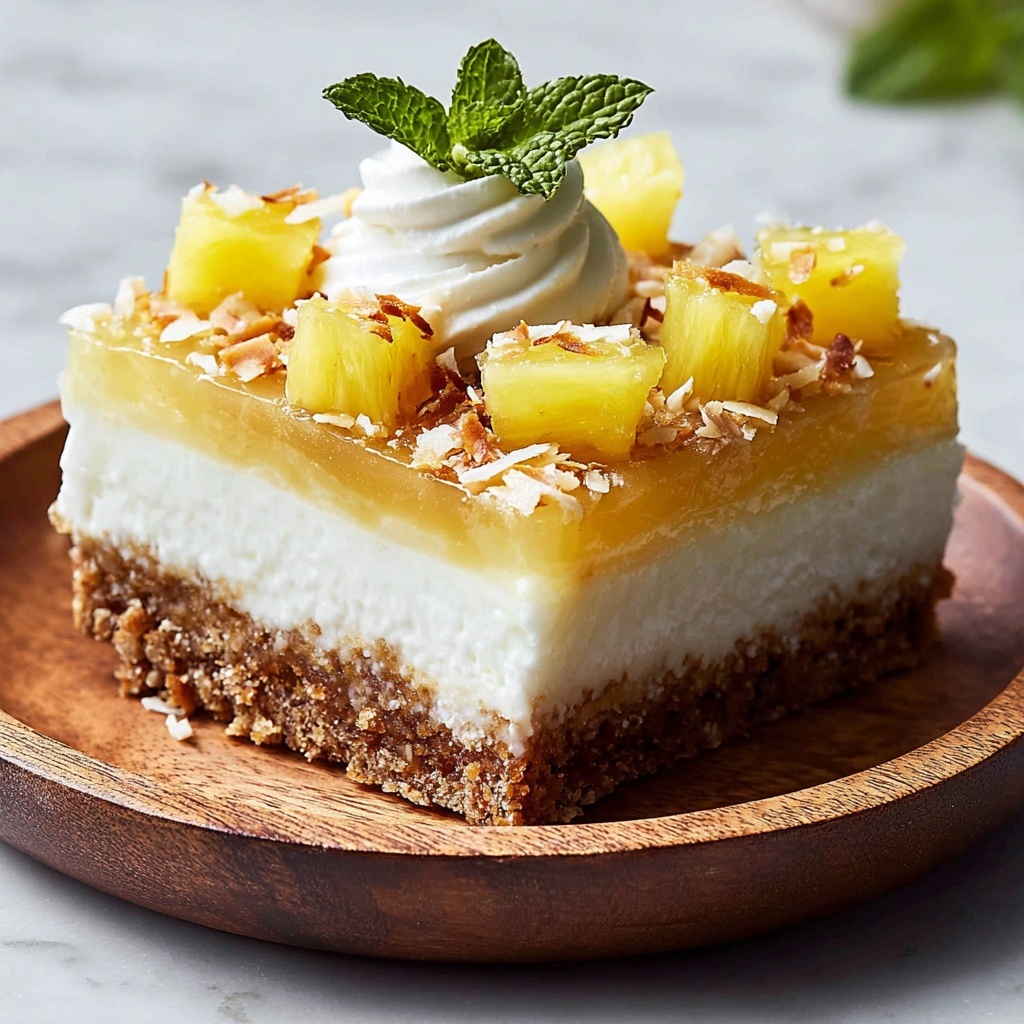 Coconut Pineapple Cheesecake Dessert: A Tropical Delight for Your Sweet Tooth Recipe - Recipe Image