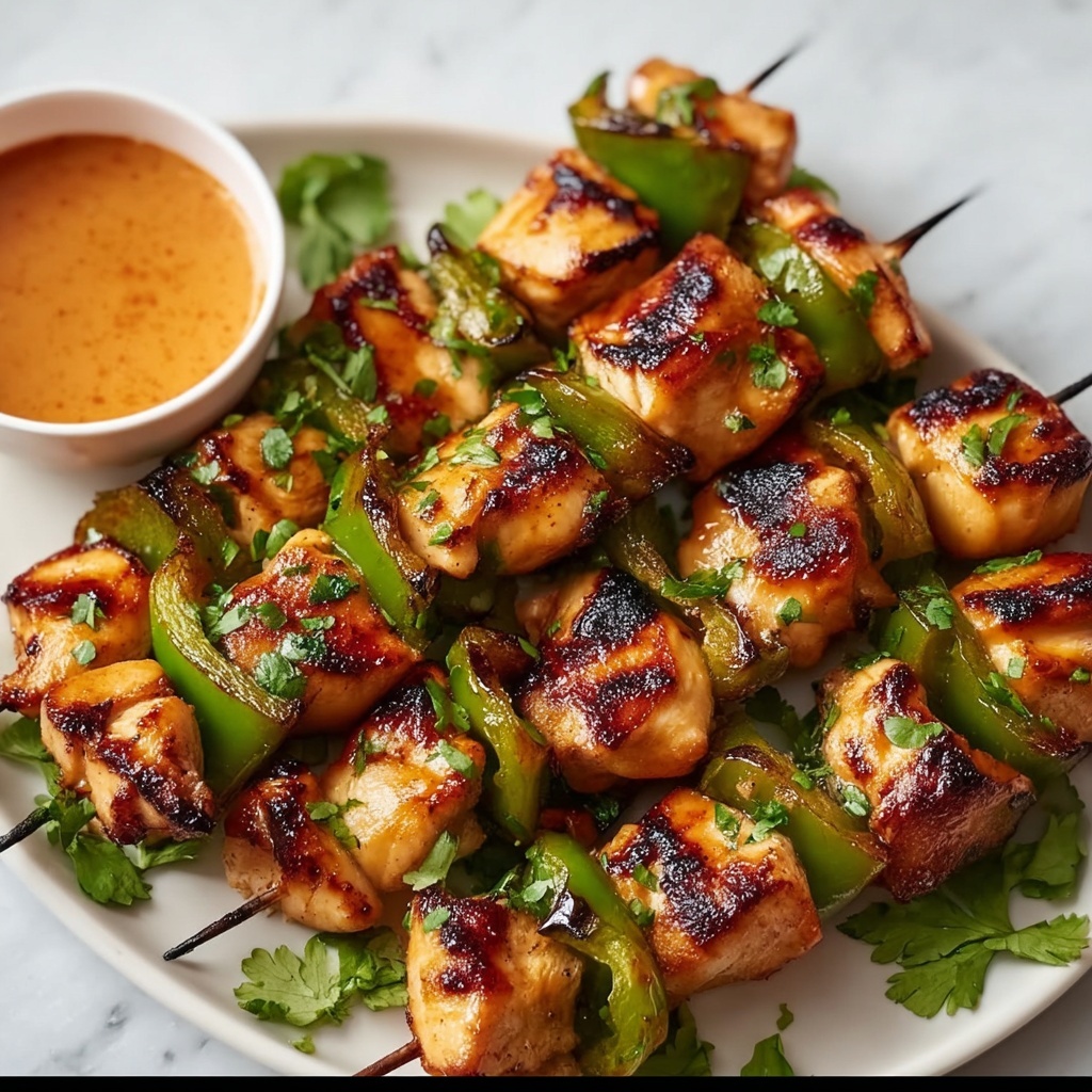 Grilled Thai Coconut Chicken Skewers with Peanut Sauce Recipe - Recipe Image