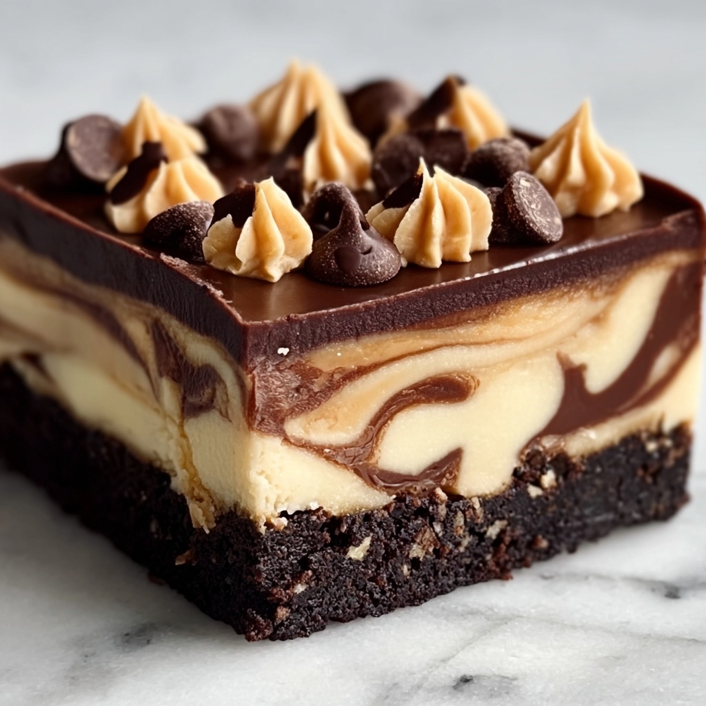 Chocolate Peanut Butter Cheesecake Bars Recipe - Recipe Image