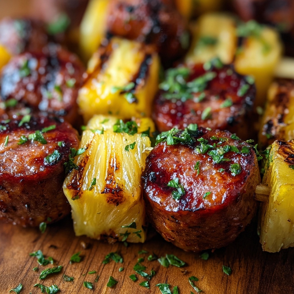 Pineapple Hasselback Kielbasa Bites Recipe - Recipe Image