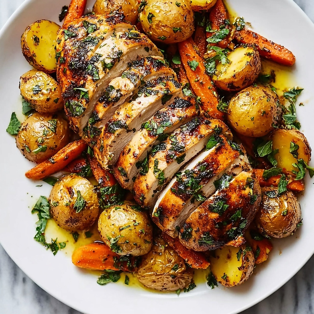 One Pan Herb Roasted Vegetables & Chicken Recipe - Recipe Image