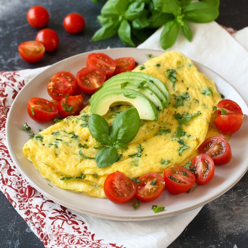 Avocado and Tomato Omelette Recipe - Recipe Image
