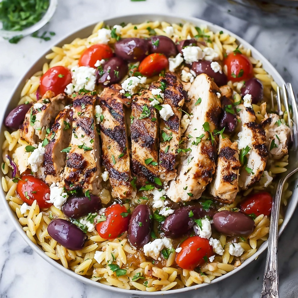 Healthy Mediterranean Chicken Orzo Recipe - Recipe Image