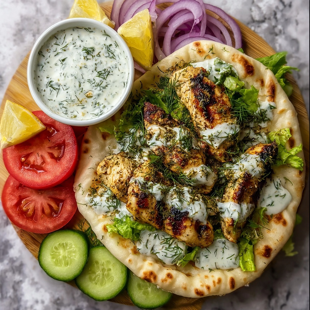 Greek Chicken Gyros with Lemon-Herb Marinade and Tzatziki Recipe - Recipe Image