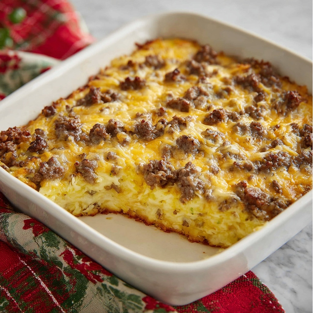 Sausage Hash Brown Breakfast Casserole Recipe - Recipe Image