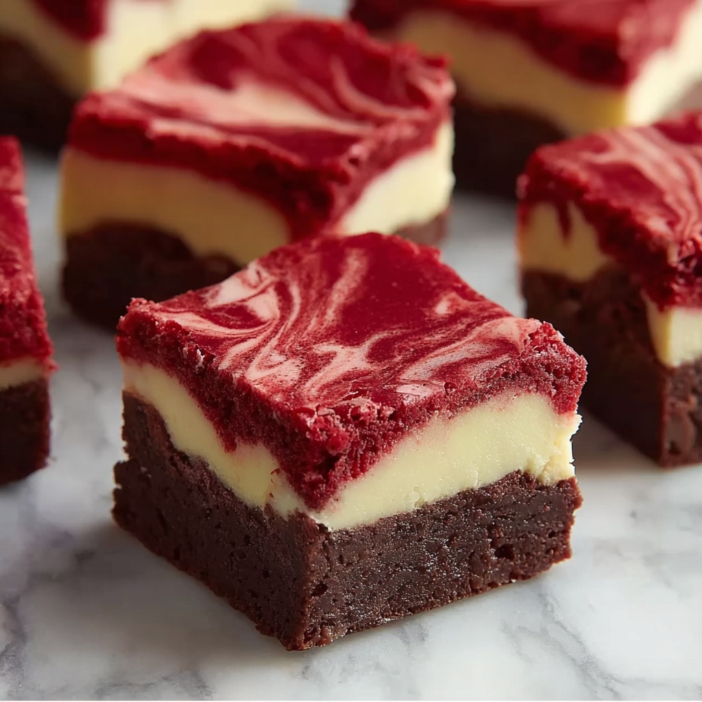 Red Velvet Brownies with Cream Cheese Swirl Recipe - Recipe Image