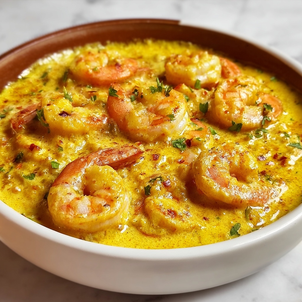 Sautéed Shrimp in Creamy Saffron Sauce Recipe - Recipe Image