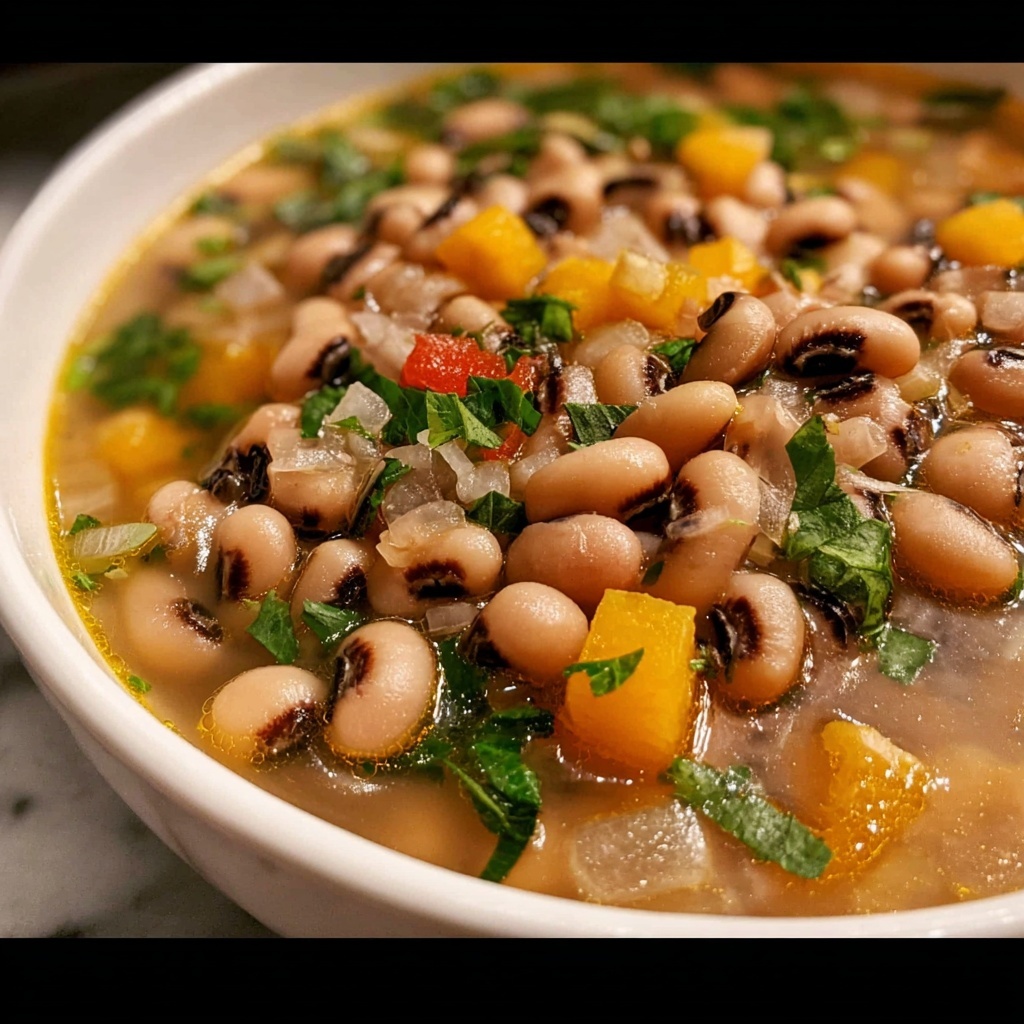 Southern Black-Eyed Peas with Smoked Sausage, Bacon, and Collard Greens Recipe - Recipe Image