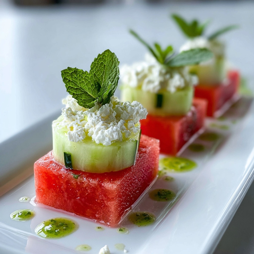 Watermelon Cucumber Feta Cups Recipe - Recipe Image