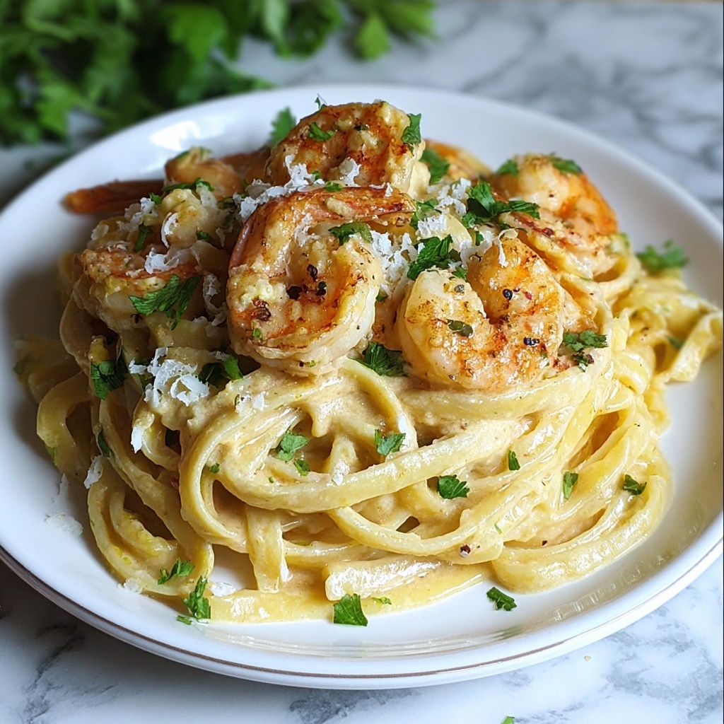 Creamy Garlic Shrimp Pasta Recipe - Recipe Image
