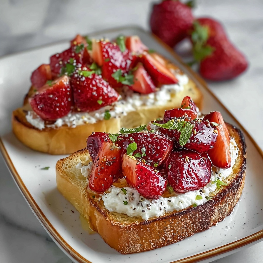 Roasted Strawberry Whipped Ricotta Toast Recipe - Recipe Image