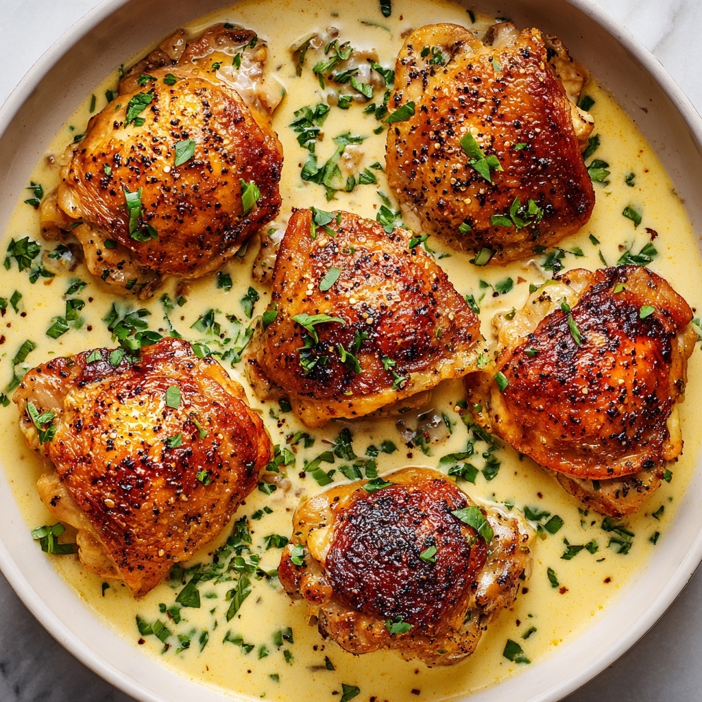 Creamy Oven Baked Chicken Thighs Recipe - Recipe Image