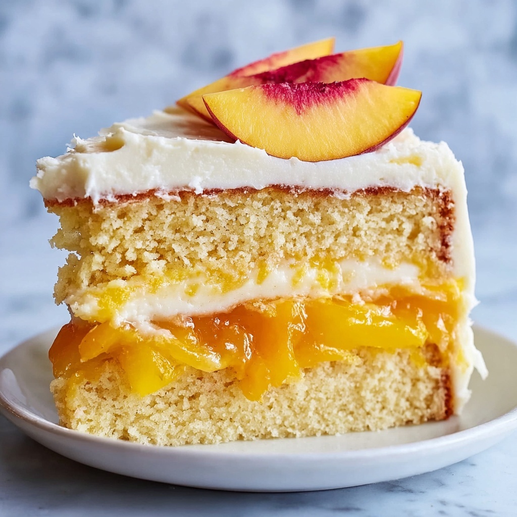 Peach Cake with Brown Sugar Frosting Recipe - Recipe Image