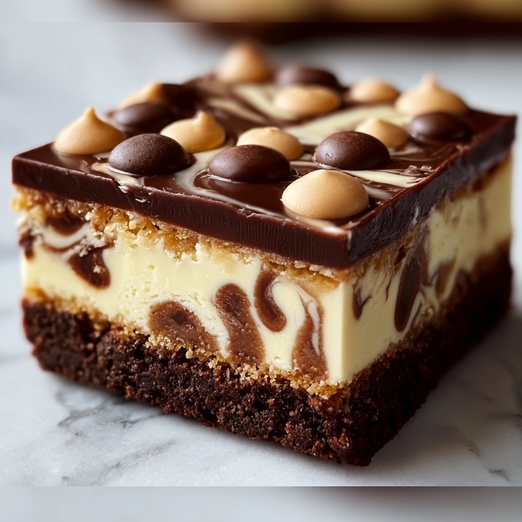 Chocolate Peanut Butter Cheesecake Bars Recipe - Recipe Image