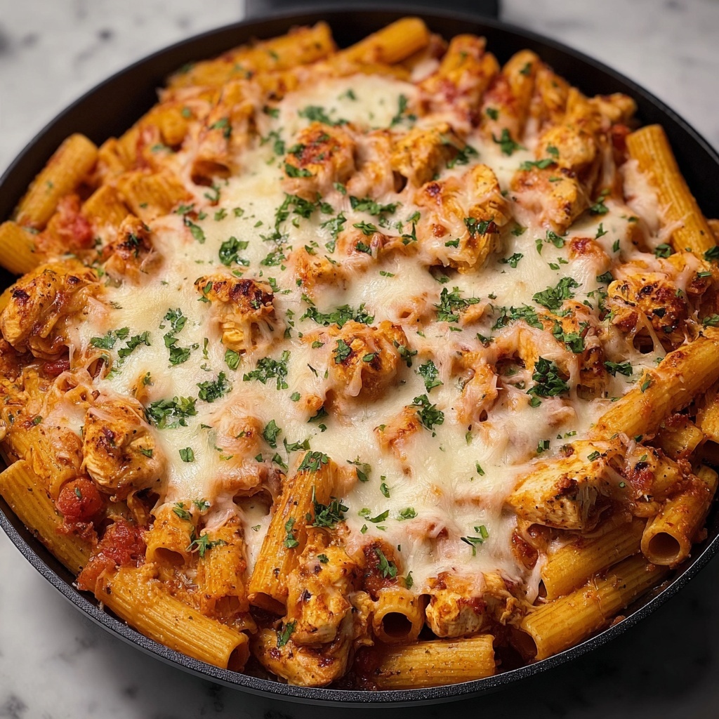 One-Pot Chicken Parmesan Pasta Recipe - Recipe Image