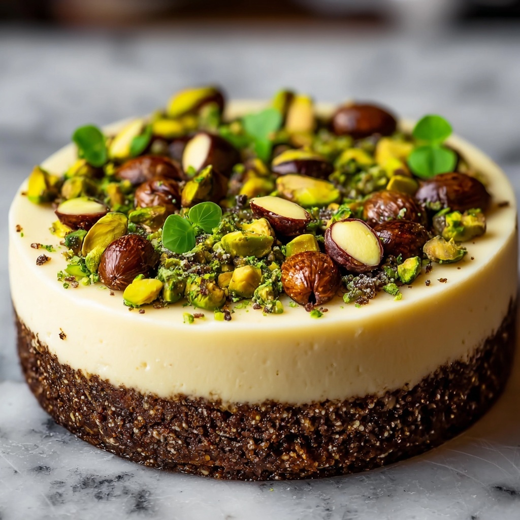 Pistachio and Mushroom Cheesecake with Feta & Parmesan Crust Recipe - Recipe Image