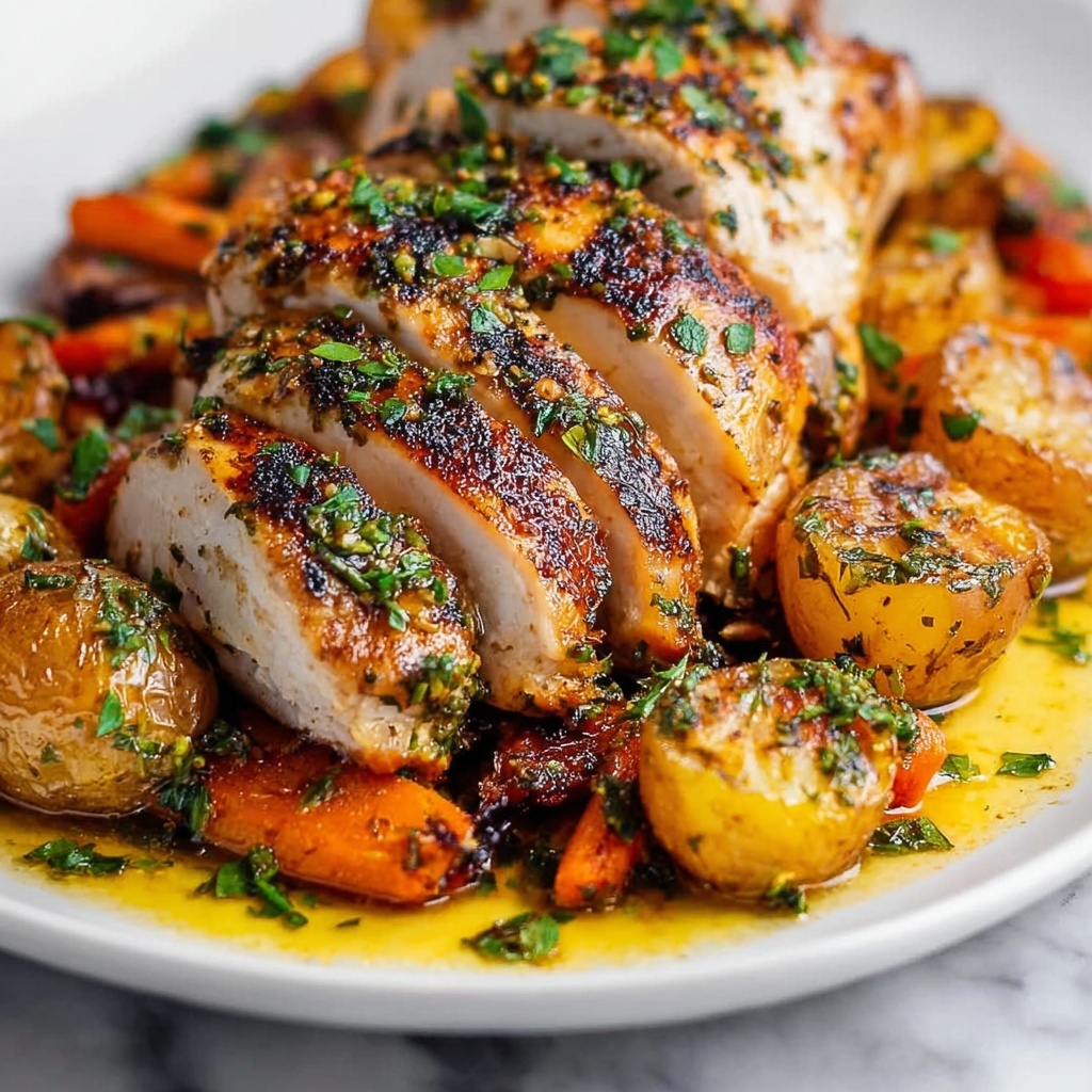 One Pan Herb Roasted Vegetables & Chicken Recipe - Recipe Image