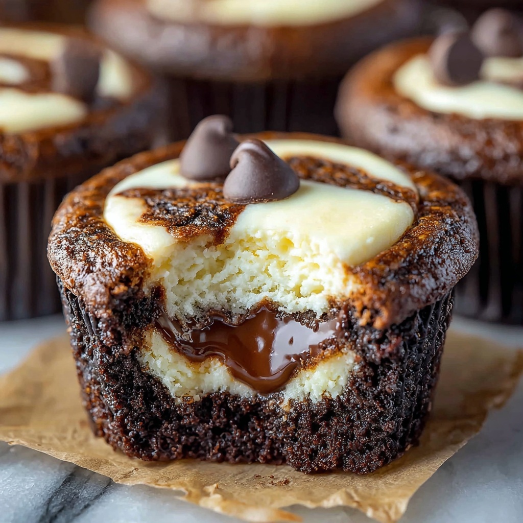 Cheesecake Stuffed Chocolate Muffins Recipe - Recipe Image