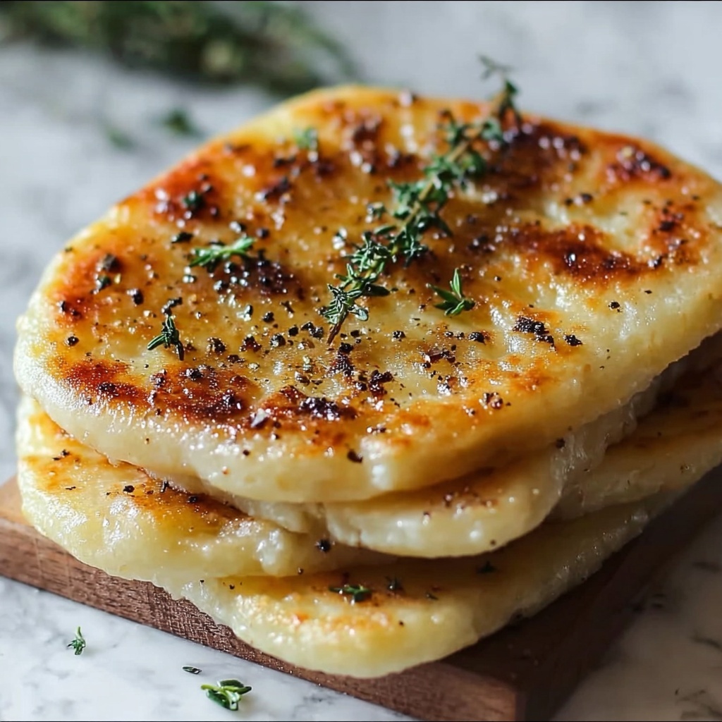 Pan-Fried Cheese Potato Bread Recipe - Recipe Image