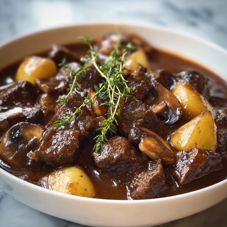 Classic French Beef Stew with Mushrooms Recipe