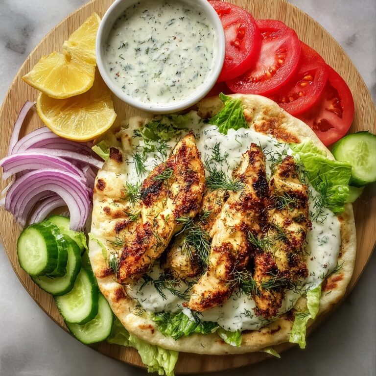 Greek Chicken Gyros with Lemon-Herb Marinade and Tzatziki Recipe