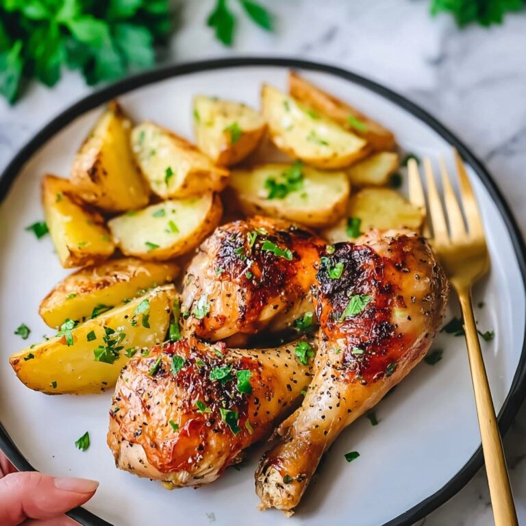 Roasted Chicken and Potatoes with Garlic Sauce Recipe