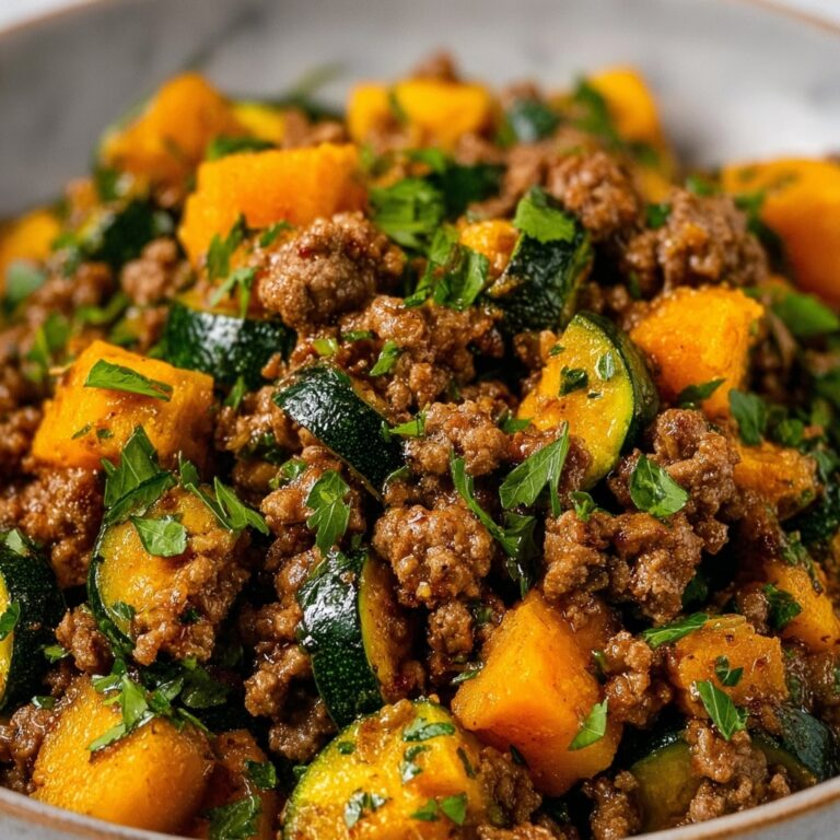 Ground Beef Skillet with Sweet Potatoes & Zucchini Recipe