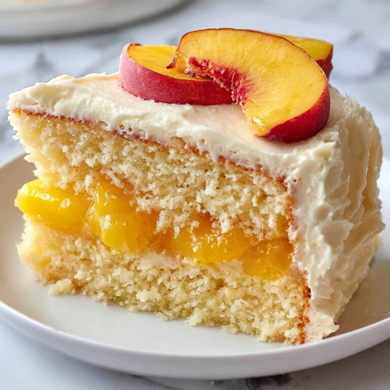 Peach Cake with Brown Sugar Frosting Recipe