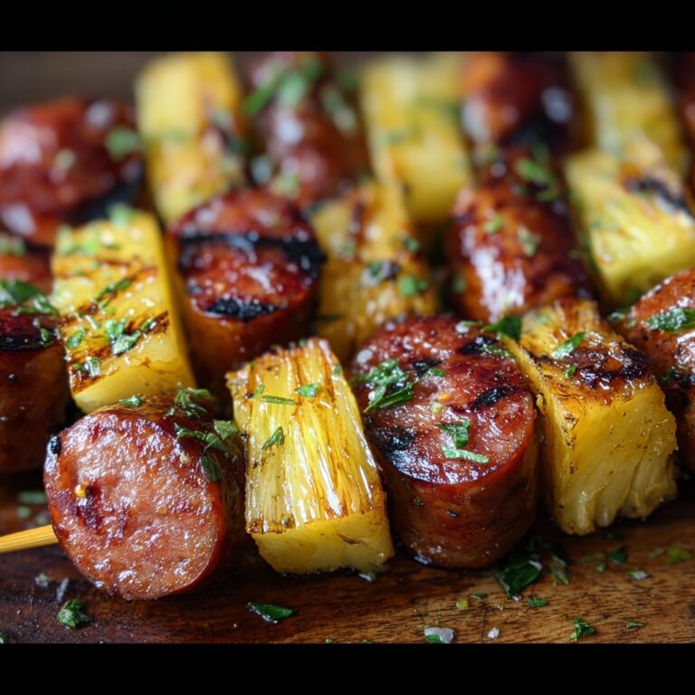 Pineapple Hasselback Kielbasa Bites Recipe