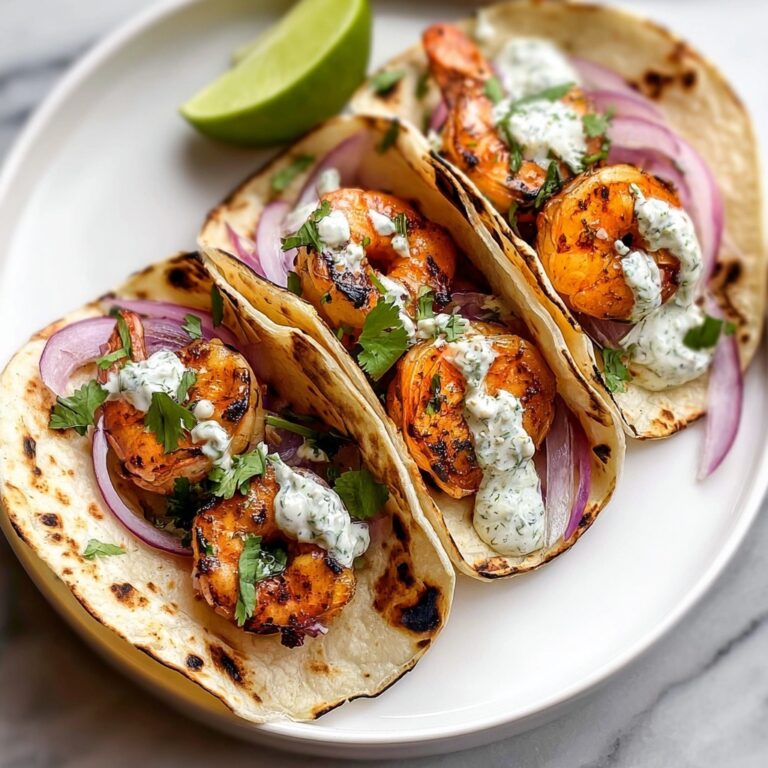 Quick Shrimp Tacos with Creamy Sauce and Fresh Veggies Recipe
