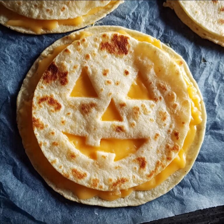 Jack-o-Lantern Cheese Quesadillas Recipe