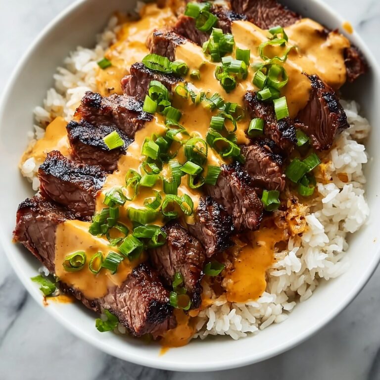 Korean BBQ Steak Rice Bowls with Spicy Cream Sauce Recipe