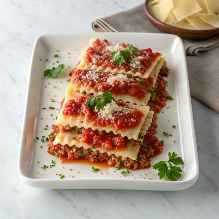 Easy Crockpot Ravioli Lasagna Recipe