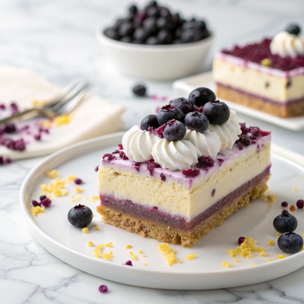 No Bake Lemon Blueberry Dessert Recipe - Recipe Image