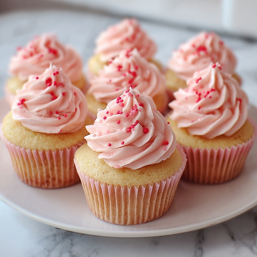 Pink Buttercream Cupcakes Recipe - Recipe Image