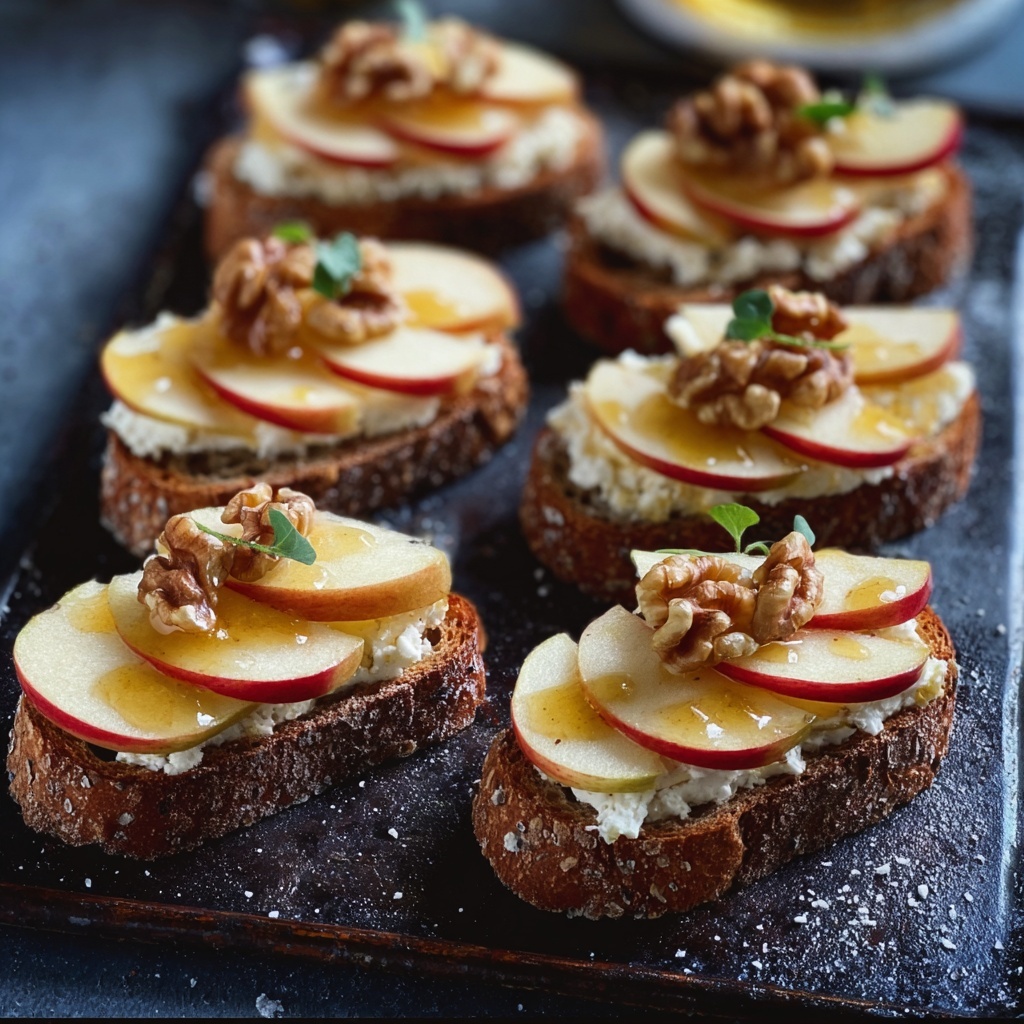 Brie, Apple, and Honey Crostini Recipe - Recipe Image