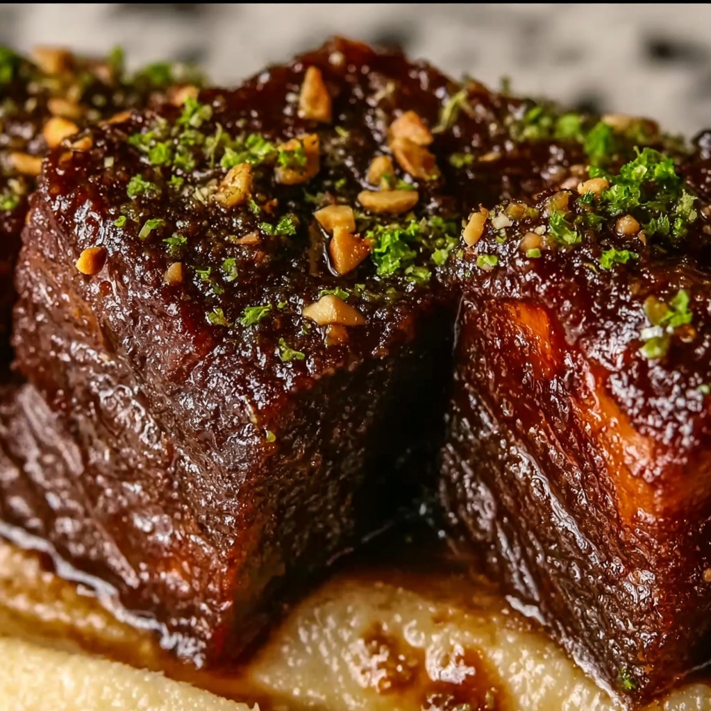 Succulent Short Ribs Slow-Cooked in Cola with Creamy Parmesan Risotto Recipe - Recipe Image