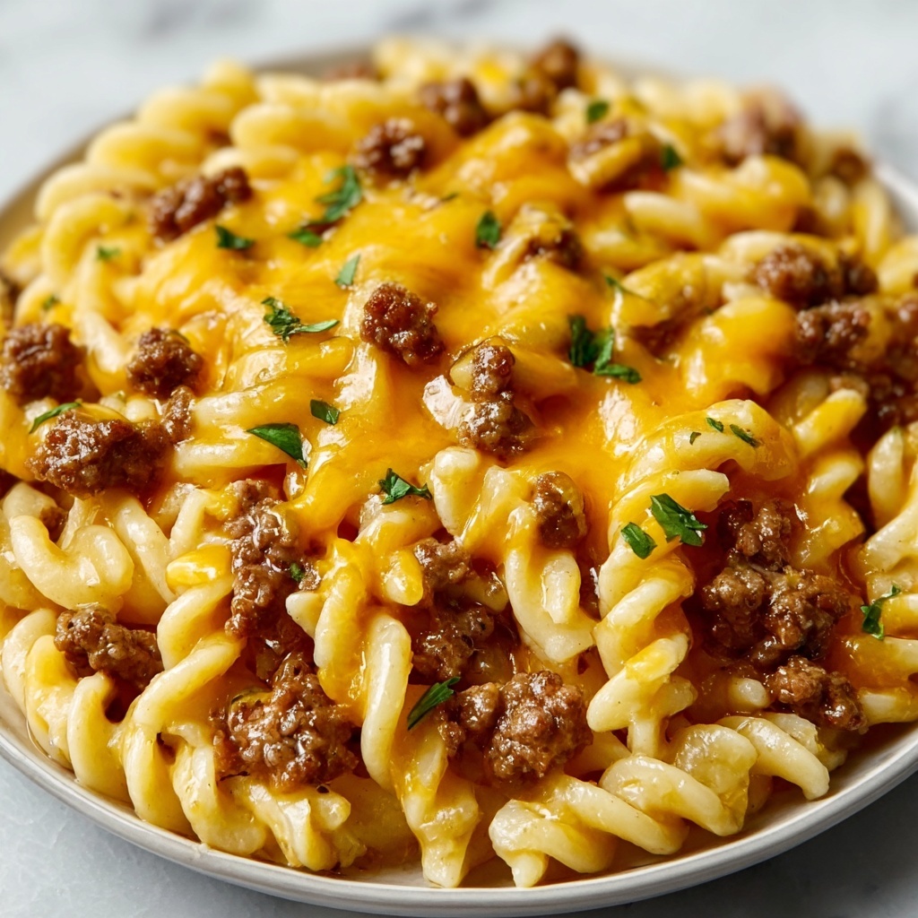 Cheesy Sloppy Cheeseburger Pasta Recipe - Recipe Image