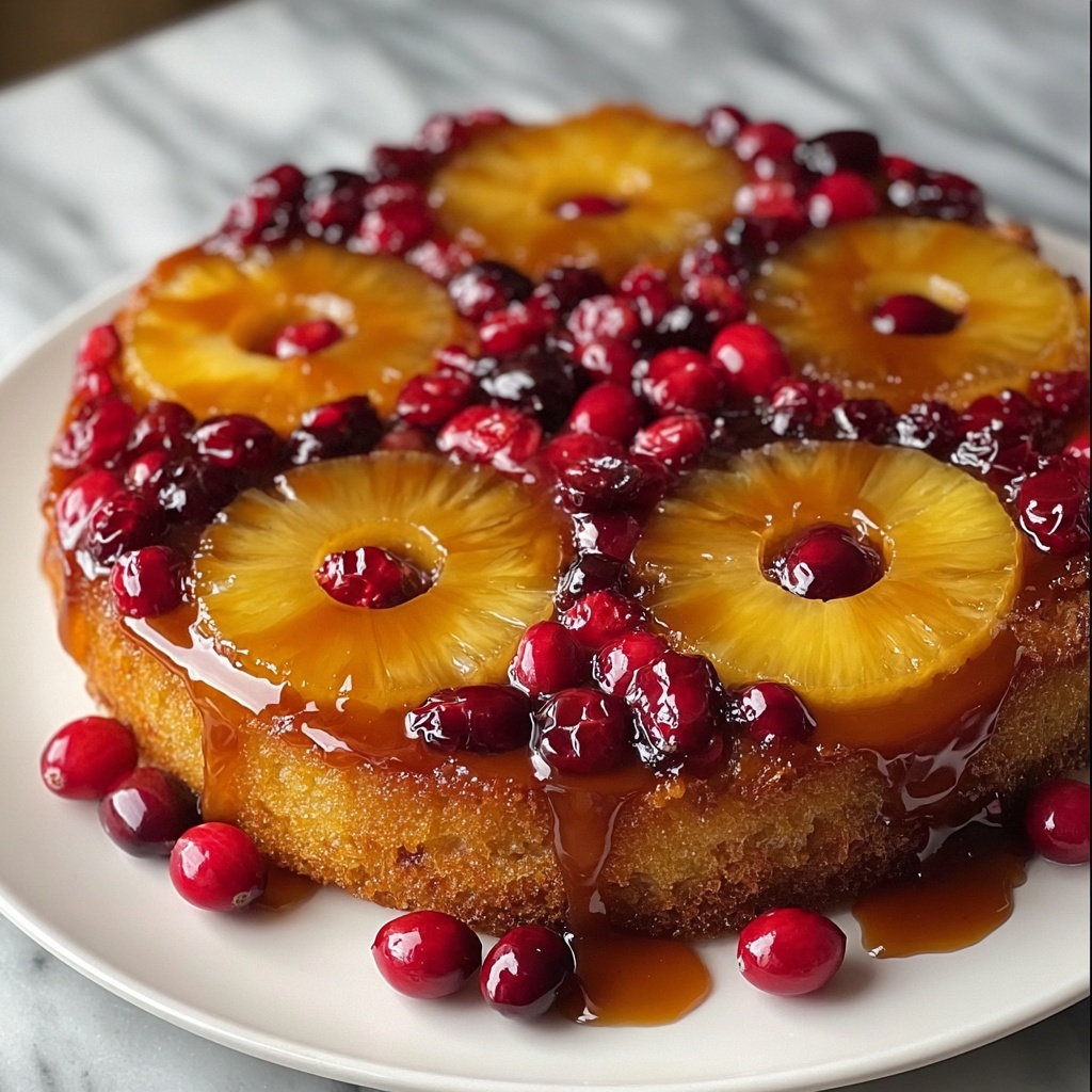 Cranberry Pineapple Upside-Down Cake Recipe - Recipe Image