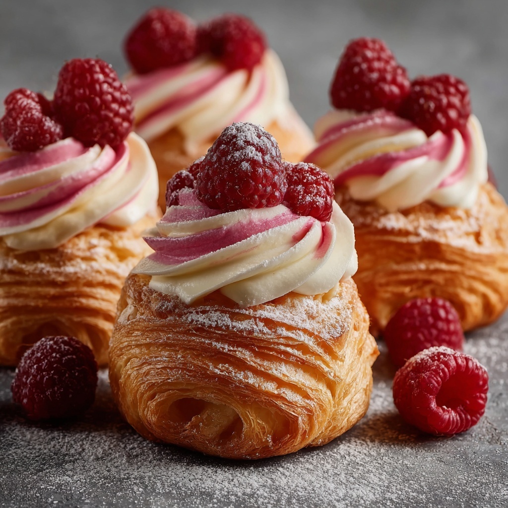 Cruffins with Puff Pastry and Raspberry Cream Filling Recipe - Recipe Image